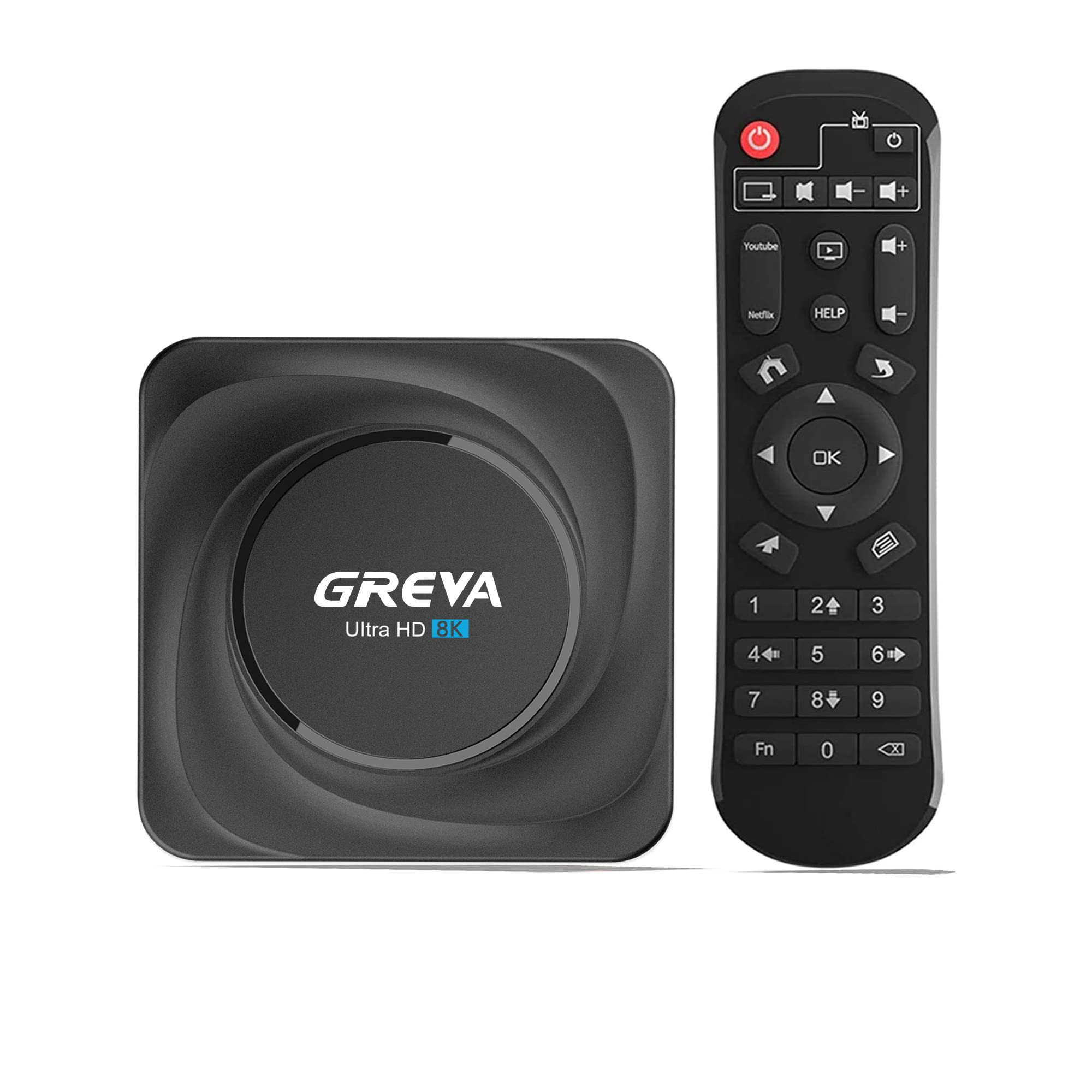 Greva 8K Android Tv Box 8Gb Ram 128Gb Rom Smart Player With Remote With Gigabit Ethernet Wifi5 Bt4.2 For Smart Tvs And Display W